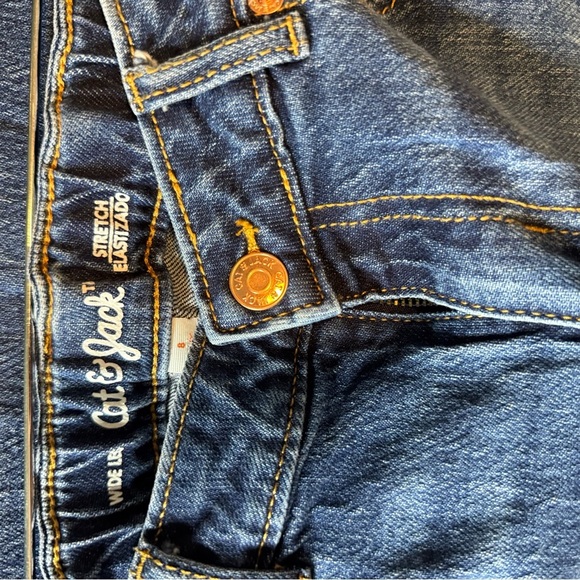 Cat & Jack Kids Blue Wide Leg Crop Stretch Jeans Size 8 - Picture 5 of 15